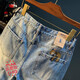 AEMAPE Apple Summer Shorts informales de gran tamaño de gran tamaño Color de algodón puro de algodón puro de cinco jeans bordados de alta gama bordados de alta gama Pin-Mid-Mid-Mid-Mid-Pin-Pin-Pin-Pin-Pin