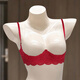 Victoria's style quarter bra, half cup lace sexy suit, underwired small breasts, hollow sexy underwear, red-suit S
