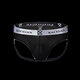Men's underwear sexy pure desire triangle hot thong hip clip male U convex ice silk mesh low waist double thong head black L