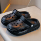 ABC Jungen Pantoffeln 2025 Sommer Neue Kinderhochschuhe mittelgroße Kinder ohne Schlupfbeutel Kopf Kleidung Jungen Strand Sandalen Schwarz [Hauptbild] 34
