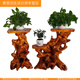 XMSJ reinforced natural root carving rack base log living room Chinese bonsai fish tank frame solid wood tree root art balcony ornament 16822