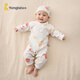 Tongtai (TONGTAI) baby jumpsuit spring and autumn pure cotton clothes newborn baby butterfly jumpsuit monk suit red 52cm