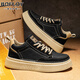 Baofeilua brand men's shoes 2025 autumn new sports board shoes men's soft sole casual shoes men's invisible inner height-enhancing shoes men 9926 black [leather surface]-enhancing height 8cm 41 sports code