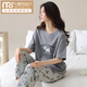 Modal cotton pajamas for women short-sleeved trousers for summer Korean women's round neck suit thin cotton exterior wear home clothes RN9715# short-sleeved trousers Cotton M (80-100Jin [Jin equals 0.5 kg])