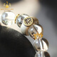 Bailuoqi Original 7A Brazilian White Crystal Bracelet Zodiac Year Bracelet Twelve Zodiac Buddha Beads Jewelry Women 8mm (Ox Tiger) Void Tibetan Bodhisattva White Crystal Beads 8mm