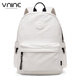 第九城（V.NINE）书包初中生女生大容量双肩包简约休闲电脑包大学生中学生轻便背包 米色