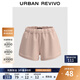 UR2025 Spring New Women's Simple Casual Sports Style Versatile Drawstring Shorts UWM650033 Nude Pink (Short) S