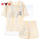 Yalu con almohadilla de cofre Un pijama de algodón puro para mujeres 2025 pantalones cortos de manga corta de verano lindo size dulce colocación de ropa para el hogar con almohadilla de almohadilla de techo-G1047 M Mujeres [sugerido 80-100Jin [Jin iguala 0.5 kg]]