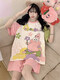 Lindas chicas de pijamas de pijamas de algodón puro verano de manga corta de manga corta de talla grande MM MM Ropa para el hogar Qys9912 m (adecuado para 80-100 Jin [Jin equivale a 0.5 kg])