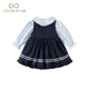 Fanhunting girls' college style dress, autumn style, children's princess vest dress, baby's one-year-old dress, spring and autumn dress