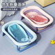Pet dog special bathtub foldable large and small dog bathtub cat Teddy Corgi Bichon bathtub bathtub deep sea blue single basin + bath net + gift bag
