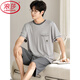 Langsha Modal Pajamas Men's Summer Summer Short à manches courtes pour la jeunesse Thin Breathable Casual Loose Loose Grande Taille Clothing Set 6623 L