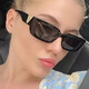 Nueva versión pequeña versión coreana Gafas de sol de protección solar para mujeres con personalidad Gafas de sol de hip-hop Gafas de sol de marco cuadrado en forma de V 1278 Beige Light Tea Sheet