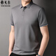 Le PDG Yageor Mulberry Silk à manches courtes à manches courtes pour les hommes en matière de minces d'été pour hommes et de couleur de revers masculin décontractée 7036 Zhonglan M 165 [suggéré 100-125 Jin [Jin est égal à 0,5 kg]]]