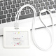
He Jiagong Fashion Round Rope Lanyard Tag Employee Card Bus Card Work Card Work Card Campus Card Student Bus C5 White Vertical Edition + 9734 Silver Round Rope