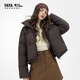 YAYA Ju Jingyi's same style 2025 winter new all-match short women's solid color stand collar down jacket YZ black M