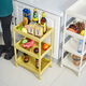 Enshousu full plastic PP material multi-functional storage rack bedroom living room kitchen wheeled storage rack yellow two-layer 9227