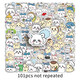 101 Chiikawa-Aufkleber dekorative kleine Muster Jiikawa Xiaoba niedliche Cartoon-Koffer-Aufkleber wasserdichte Dekoration kann unabhängige Schnitt-Schnitt-Druck-Drucken Chiikawa-1079+1319h (101 Aufkleber) sein (101 Aufkleber)