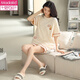 
Modal 2025 new pajamas for women's summer pure cotton shorts shorts spring and autumn summer style can be worn outside home clothing suit ZH-9856# shorts M (80-100Jin[Jin equals 0.5 kg])