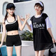 泳衣女保守分体2025新款泳装泡温泉三件套大码胖mm显瘦游泳衣 6625-黑色 M (80-95斤
