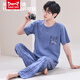 Catman Miiow Internet Celebrity Men's Pyjamas Summer Coton Panton à manches courtes de grande taille Style mince d'été pour la sortie décontractée 3523 L Men-120Jin [Jin est égal à 0,5 kg]