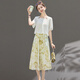 Vestido de marca de lujo de Ehangy Light para mujeres 2025 Summer Nuevo bordado de alta gama Temperamento de moda de empalme de manga corta Skirt Grey M