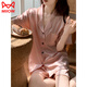 Cat Man (MiiOW)-sensory pajamas for women in summer ice silk shorts shorts simulation. Silk silk home clothes summer internet celebrity style suit available #YX-9214 L [99-115]Jin[Jin equals 0.5 kg]