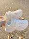 
Baldauren summer breathable women's shoes thick sole dad's shoes women's versatile white shoes mesh mesh shoes casual sports shoes with skirt shoes 9905-3 beige 35