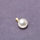 Pearl single pendant without chain 925 silver perfect round freshwater pearl pendant gift for wife, mother, best friend, 6.0-7.0mm pearl + yellow pendant holder