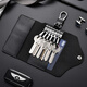 Tang Xiaoshgs echte Kuhläden -Schlüsselbeutel für die große Kapazität von Männern Multifunktionaler allgemeiner Autoschlüsselkette für Frauen Taille Hanging Small Household Key Bag Schnalle - Black