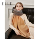 ELLE 100% sheep wool scarf women's winter warm fashion gift box large size shawl scarf