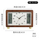 Hanshi (Hense) creative retro table clock perpetual calendar desktop clock living room clock TV cabinet sitting clock ornaments home clock HD76 walnut + radio wave movement (23*34) cm