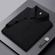 NASA Basis Licht Geschäft Traaceless echtes Eis Seiden -Polo -Hemd Kühle COOL Casual Revers Top Thin Sweatshirt 12357# Dunkelgrau M.