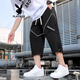 Playboy (Playboy) Adolescent Travails de travail Pantalon recadré Men's Men's Summer Shorts décontractés en vrac Pantalon à six pattes