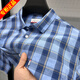 KAZUKI KURAISHI High Quality New Short Sleeve Pure Cotton Plaid Summer Shirt Men's Casual Cotton Half Sleeve Shirt Loose Khaki NK-825 M 48