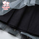 Fuluo Mi Girls Dress Winter Style Versatile Mesh Princess Dress Girls New Year Thickened Knitted Skirt Black 130
