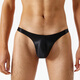 Body shaping men's large size low waist thongs, bright silky and glossy ultra-thin transparent sexy pants, high elastic tight underwear, gray M size suitable for 90-110Jin [Jin equals 0.5 kg]