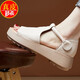 Zulijian Master Roman genuine leather sandals for women 2025 new summer genuine leather thick sole retro fish mouth shoes soft sole bag heel Wenzhou Huidong is not tired from her feet and wears hole shoes outside - black 35 sandals for women 2025 new