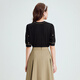 Kelatiel [Silk Wool] 2025 Autumn New Zero Pressure Cloud-Skin-Friendly Sweater Top for Women Black S