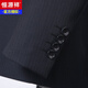 Hengyuanxiang high-end light luxury men's worsted wool suit striped middle-aged business formal suit wedding dress jacket navy blue center back slit M 170/46B