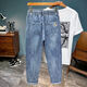 Tonyjeans Nawan Sommer Dünne Stil Elastischer Taille Denim Männer losen elastischen kleinen Füßen High-End High-End weiche Klace-Kordelzug Casual Hosen 6623 Blau-Summer-Stil 28 95-115jin [Jin gleich 0,5 kg]