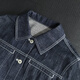 MeiYANG (MEIYANG) Nightline Short Sleeve Jacket Youth Synonym Lapel Breasted Denim Top Dark Blue S
