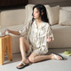
Xia Wa.zhi.Xiu Bing Silk Pajamas for Women in Summer 2025 New Home Clothing Set Thin Style L
