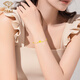 Chinese jewelry four-leaf clover gold bracelet women's pure gold transfer bead bracelet birthday New Year gift for girlfriend and wife