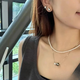 Kawamori Japan AKOYA seawater pearl millet chain small light bulb baby necklace 18K gold perfect round goddess quality clavicle chain almost flawless (AAAAA specially selected goddess quality) 1 3-3.5mm45cm