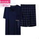 
Modal large-size pajamas men's 2025 new summer modal short-sleeved casual suit for men's home clothes AYX-3519 royal blue L (120-135Jin[Jin equals 0.5 kg])