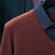 Hengyuanxiang Shirt Collar Sweater Men's Pure Wool 2025 Autumn and Winter New Men's Fake Two-Piece Wool Sweater Tops Business Casual Mineral Gray XL (175) Recommended 150-160 Jin Jin equals 0.5 kg (order according to weight)