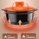 Clay pot large capacity stew pot stone pot household high temperature resistant gas stove open fire stew soup pot special ceramic pot upgraded thickening / strong freshness lock orange lid black pot 1.0L