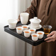 SUSHI CERAMICS Suet Jade White Porcelain Kung Fu Tea Set Hover Cover Bowl Tea Tray Tea Set Home Office Gift Affordable Group Purchase