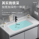 
Pei's [door installation] bathroom cabinet combination smart washbasin ceramic integrated basin small apartment washbasin washbasin light luxury gray 60cm hanging cabinet + mirror cabinet